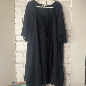 Jack + Avery black tiered dress plus size